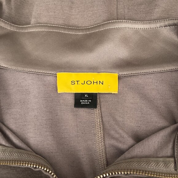 St. John 2 Piece Set Pants Jacket Size XL Brown Casual Athleisure Loungewear - Picture 11 of 16